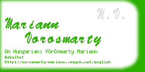 mariann vorosmarty business card